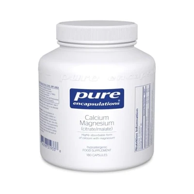Image of Pure Encapsulations Calcium Magnesium (Citrate/Malate) Highly Absorbable &amp; Supplement 180 Capsules
