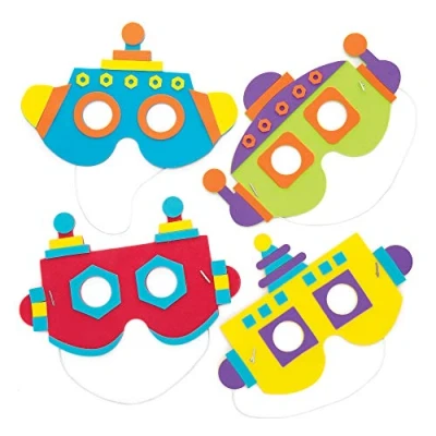 Image of Baker Ross AW653 Robot Foam Mask Kits (Pack of 4)