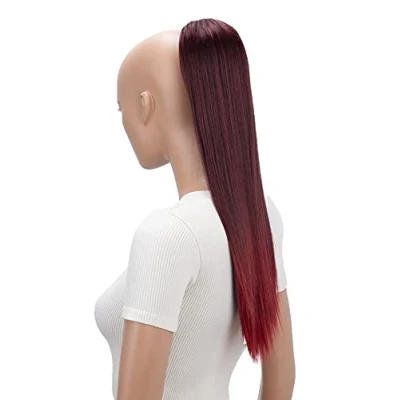 Image of CAISHA 22&quot; Hairpiece Ponytail Extension Heat Resistant Synthetic Fiber Straigth Red Mix PH523
