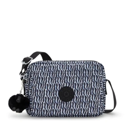 Image of Kipling ABANU M Medium crossbody, Holiday Waves (Blue)