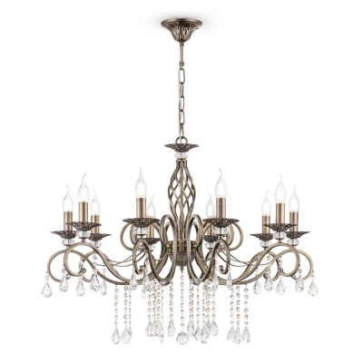 Image of Grace Chandelier Brass &amp; Crystal, 10 Light, E14