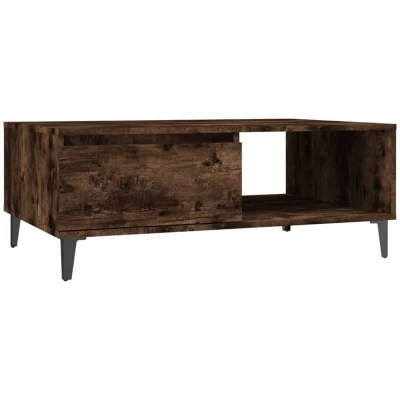 Image of vidaXL Coffee Table Smoked Oak 90x60x35 cm Engineered Wood