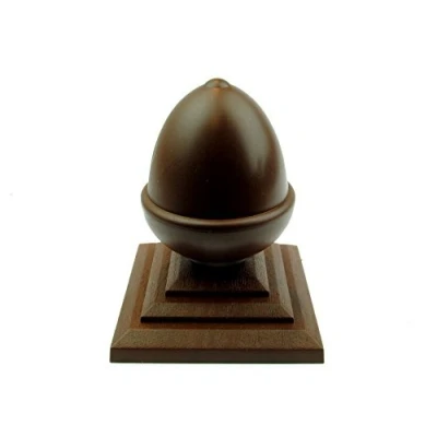 Image of 6 x Linic Brown Acorn Fence Top Finials + 4&quot; Post Caps. UK Made. (GT0016) Free Postage
