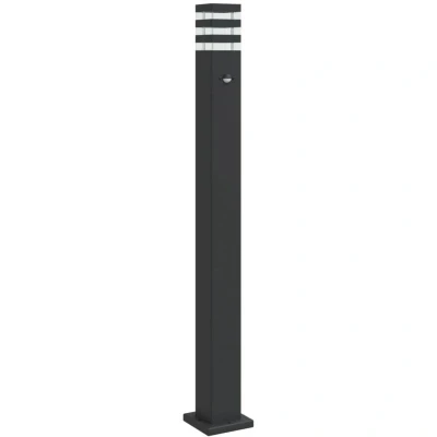 Image of vidaXL Outdoor Floor Lamp with Sensor Black 110 cm Aluminium