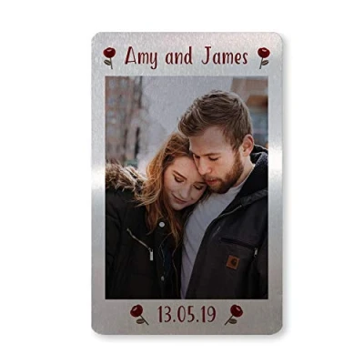 Image of Red Ocean Valentines Anniversary Wedding Gift Wallet Insert for Him or Her Personalised Keepsake