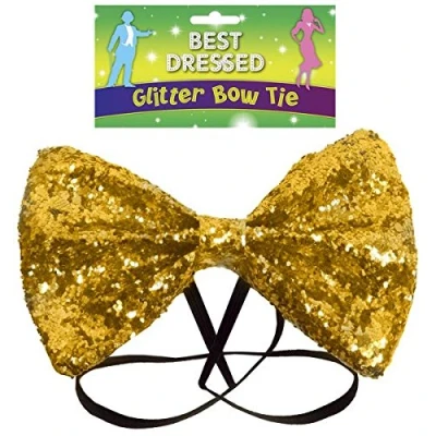 Image of BOW TIE GLITTER 12 X 7CM GOLD