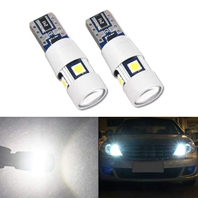 Image of HSUN T10 501 LED Light Bulb,W5W 175 194 12961 2825 5LED SMD3030 Chip with Canbus Function for Car Side Marker Indicator Reverse Backup Interior Light,2 Pack,6000K White