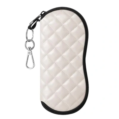 Image of MoKo Eyeglass Soft Case, Zippered Neoprene Sunglasses Pouch with Clip for Men Women, Skin Tone Rhombus