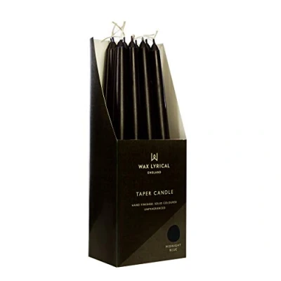 Image of Wax Lyrical Unscented 25 cm Tapered Dinner Candle Midnight Blue, Box of 12, 25cm