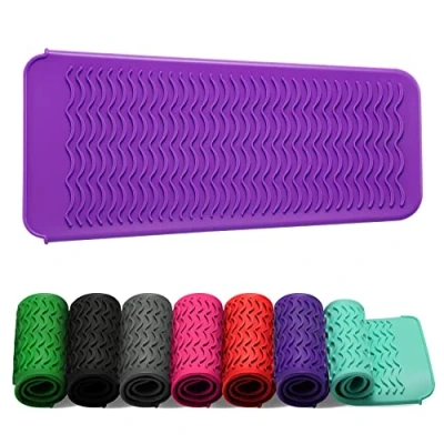 Image of ZAXOP Resistant Silicone Mat Pouch for Flat Iron, Curling Iron,Hot Hair Tools.(Red)