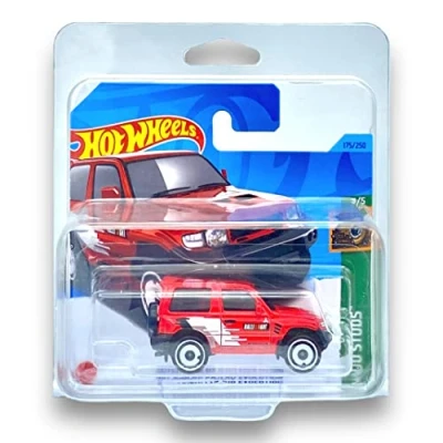 Image of Hot Wheels Mitsubishi Pajero Evolution (Red) 3/4 Mud Studs 2023 175/250 (Short Card) COMES IN A KLAS CAR KEEPER PROTECTIVE COLLECTORS CASE HKG47