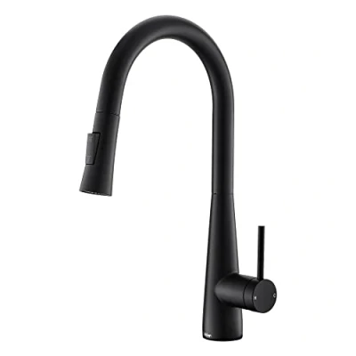 Image of Tohlar Black Kitchen Tap, Tap with Pull Out Spray Stainless Steel Mixer Sink Taps Matte