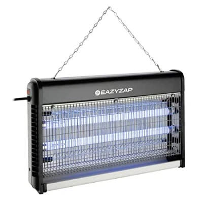 Image of Eazyzap LED Fly Killer 19W Black &amp; Aluminium Coverage 100m2 / 2 x 7W Bulbs