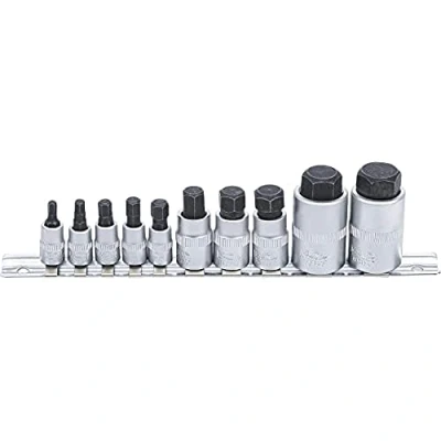 Image of BGS 5099 Bit Socket Set extra short internal Hexagon 4 19 mm 10 pcs.