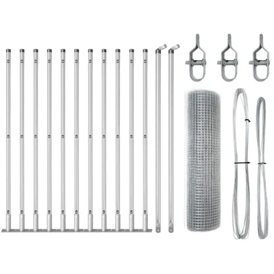 Image of vidaXL Fence Post Set of 2 Galvanised steel 25 x 0.5 m Durable