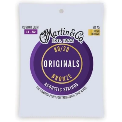 Image of C.F Martin M175 Guitar Original Acoustic 80/20 Bronze, Custom Light Gauge Strings (11 52 )