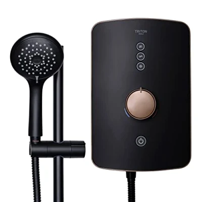 Image of Triton Showers Amala Metallic Shower Electric 9.5 KW I Black Brushed Copper Electrical with Showerhead and Anti Twist Hose Best Units for Bathrooms