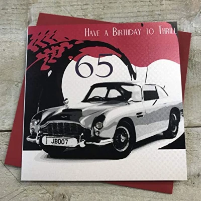 Image of WHITE COTTON CARDS THRILL 65, Handmade 65th Birthday Card, Code SB23 65