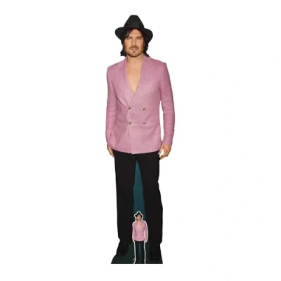 Image of Star Cutouts CS1228 Ian Somerhalder Pink Suit Height 184cm Lifesize Cardboard Cutout With Mini Ideal for Celebrity Theme, Television &amp; Movie Fans, Birthdays VIP Events