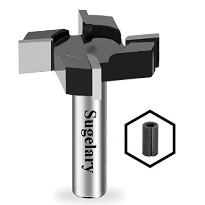 Image of CNC Spoilboard Surfacing Router Bit, 1/2 Inch Shank Carbide Tipped Surface Planing Bottom Cleaning Cutter Slab Flattening Wood Milling Planer Woodworking Tool