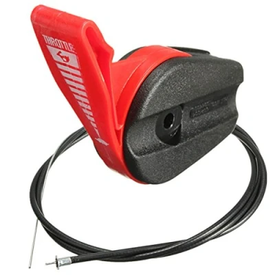 Image of tooloflife 65 Inch Universal Lawn Mower Throttle Cable Switch Control Garden Machine Fitting Lever Handle Kit for Electric Petrol Lawnmowers (RED)