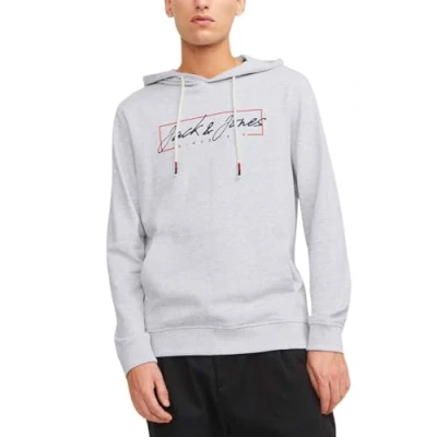 Image of JACK &amp; JONES Men&#039;s Jjzuri Sweat Hooded Sweatshirt, White Melange, L