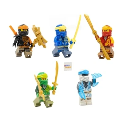 Image of LEGO Ninjago: Ninjago Combo Set: 5 Core Ninja Minifgures (Lloyd, Jay, Cole, Zane, and Kai)