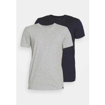 Image of Lee TWIN CREW 2 PACK Basic Tshirt, Men&#039;s, Size: Small, Grey/navy
