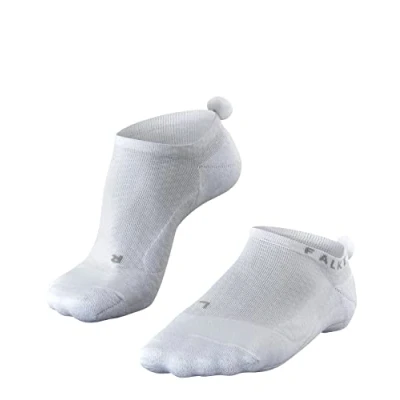 Image of FALKE Women&#039;s GO2 Pompom W IN Cotton Anti Blister 1 Pair Golf Socks, White (White 2008), 2.5 3.5