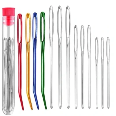Image of 16 Pcs Darning Needles for Wool, Large Eye Blunt Needles, Needle, Crochet Tapestry Wool Projects Beading Sewing DIY Crafts