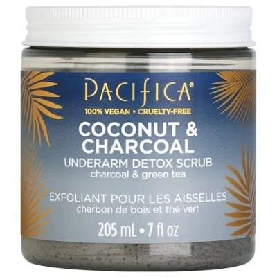 Image of PACIFICA Underarm Detox Scrub Coconut and Charcoal for Women 7 oz Scrub, Gray