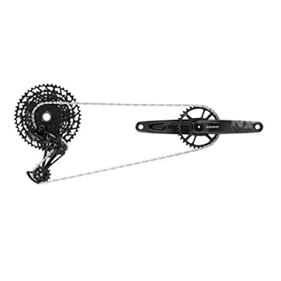Image of Sram Nx Eagle Dub Groupset (Rear Der, Trigger Shifter W Clamp, Crankset 12S Dm 32T X Sync Chainring, Chain 126 Links 12S,Cassette Xg 1230 11 50T, Chaingap Gauge): Black 170mm SGS8076000