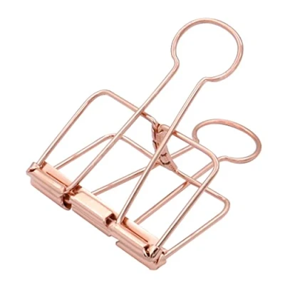 Image of Extra Large Binder Clips 2 Inch, Big Paper Clamps Rose Gold for Office School Supplies (15Pcs)