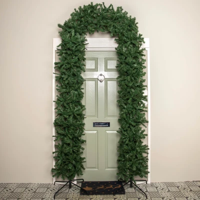Image of Samuel ALEXANDER 8ft (2.52m) Slimline Single Door Artificial Christmas Tree Arch in Green with 2000 Tips