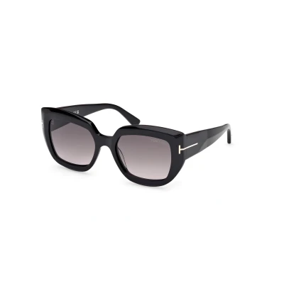 Image of TOM FORD Woman FT1192 SALTZMAN 01B Sunglasses Acetate Black Smoke Butterfly Normal