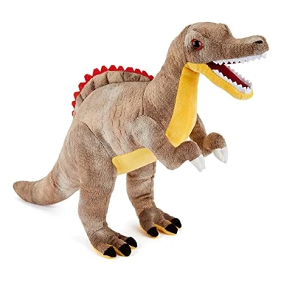 Image of Zappi Co Plush Children&#039;s Stuffed Soft Cuddly Toy Part of Safari Animals Collection, Perfect for Kids (33cm Depth)(Spinosaurus Dinosaur)