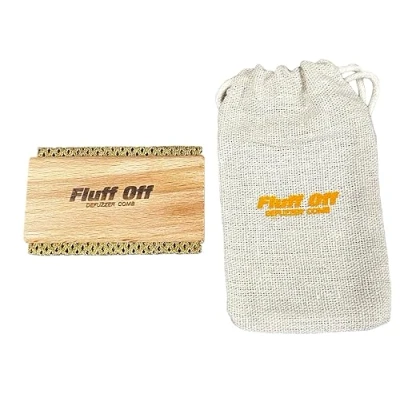 Image of Fluff Off Fuzz &amp; Bobble Remover Wooden Comb Remove Bobbles from Cardigans, Wool, Cashmere Jumpers and Sweaters…