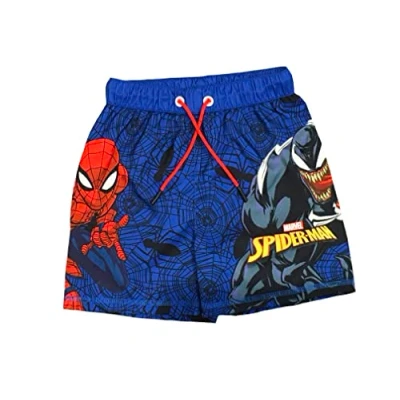 Image of Marvel Boys Spiderman Swim Shorts Red Age 5 6 Years