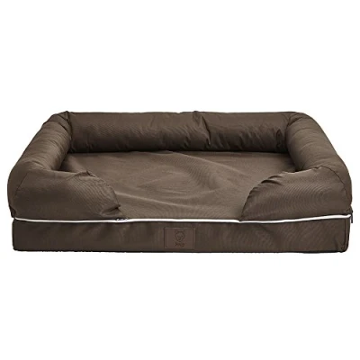Image of Bunty Cosy Couch Cat Bed &amp; Dog Small to Large Mattress Bed, Soft Walls Thick Foam Padding Non Slip Base, Washable with Removable Cover Medium, Brown
