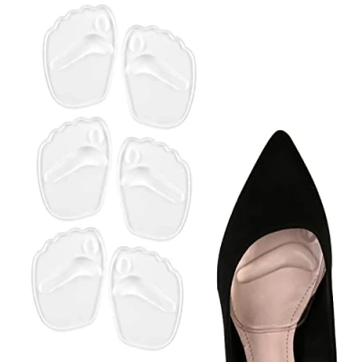 Image of Gel Ball of Foot Cushion, 3 Pairs High Heels Shoes Inserts Forefoot Pads Pain Relief Metatarsal Reusable Cushion for Women (Transparent Pairs)