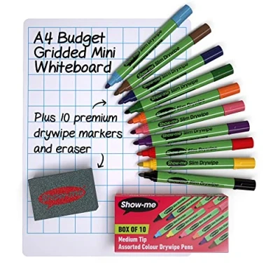 Image of Show Me A4 Gridded Mini Whiteboard Kit