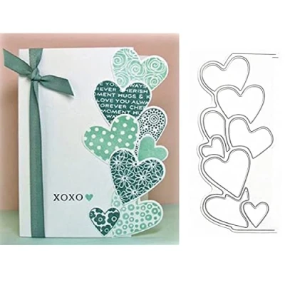 Image of Heart Border Metal Die Cuts,Hollow Hearts Frame Wedding Cutting Dies Cut Stencils for DIY Scrapbooking Photo Decorative Embossing Paper Card Making
