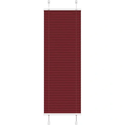 Image of vidaXL Pleated Blind Bordeaux Red 45x150 cm Fabric Width 44.4 Polyester