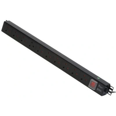 Image of LINDY 10 Way Vertical Mount PDU with UK Mains Sockets Switched 3m