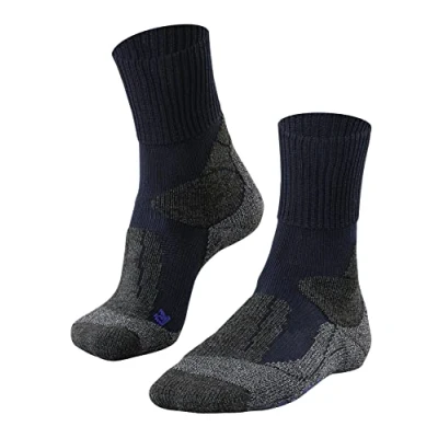 Image of FALKE Men&#039;s TK1 Adventure Cool M SO Lyocell Functional Yarn Thick Anti Blister 1 Pair Hiking Socks, Blue (Marine 6120), 8 9