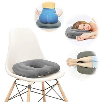 Image of Nevife Inflatable Donut Pillow Orthopedic Seat Cushion for Home, Office or Car Ideal Coccyx, Prostate, Sciatica, Bed Sores, Postpartum Pregnancy and Post Surgery Pain