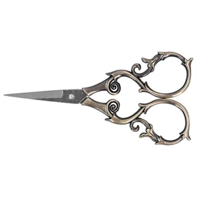 Image of Vintage European Style Sewing Scissors Flower Plum Blossom Embroidery Stainless Steel for Tailor Craft Work(Green)