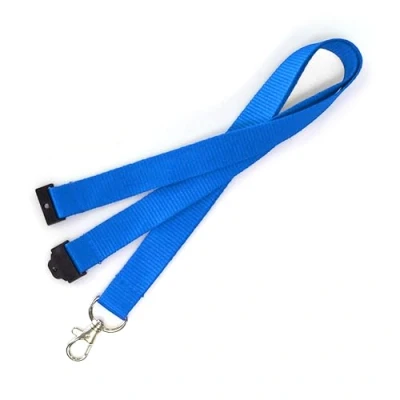 Image of EasyBadge 100 Pack Blue 20mm Lanyards with Safety Breakaways and Trigger Clip