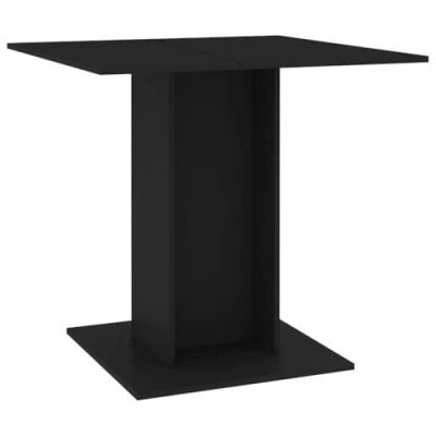 Image of vidaXL Modern Minimalist Dining Table Black Engineered Wood Square for and Kitchen Area