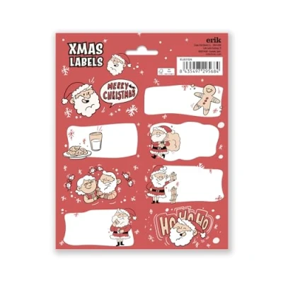 Image of Grupo Erik Ho Christmas Labels Sticky Food Stickers Self Adhesive Gift Tag School